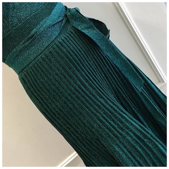 The CERI Metallic Stretch Wrap Dress - Picture 8 of 8